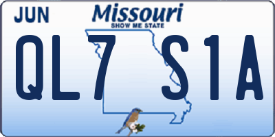MO license plate QL7S1A