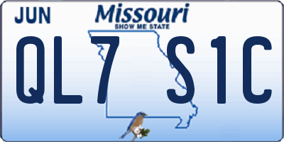 MO license plate QL7S1C
