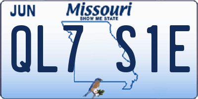 MO license plate QL7S1E