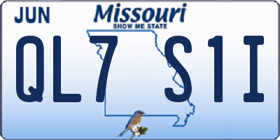 MO license plate QL7S1I