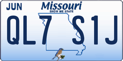 MO license plate QL7S1J