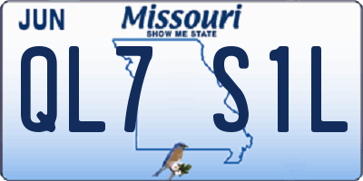 MO license plate QL7S1L