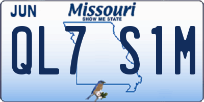 MO license plate QL7S1M