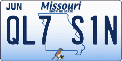 MO license plate QL7S1N