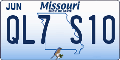 MO license plate QL7S1O