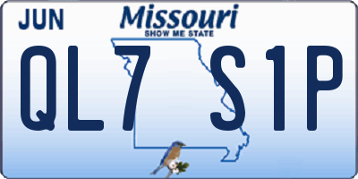 MO license plate QL7S1P