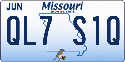 MO license plate QL7S1Q