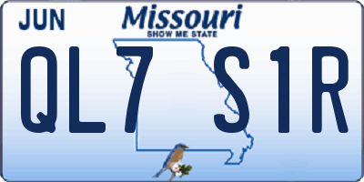 MO license plate QL7S1R
