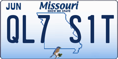 MO license plate QL7S1T