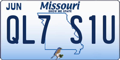 MO license plate QL7S1U