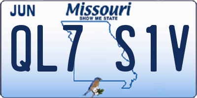 MO license plate QL7S1V