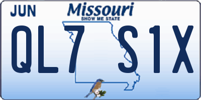 MO license plate QL7S1X