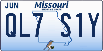 MO license plate QL7S1Y