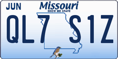 MO license plate QL7S1Z