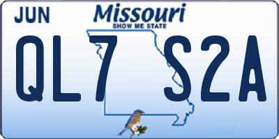 MO license plate QL7S2A