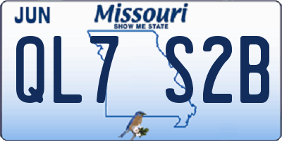 MO license plate QL7S2B