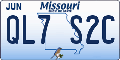 MO license plate QL7S2C