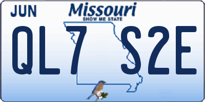 MO license plate QL7S2E