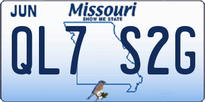 MO license plate QL7S2G
