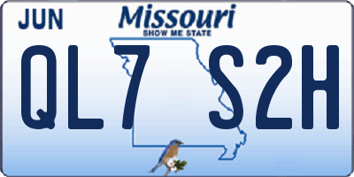 MO license plate QL7S2H