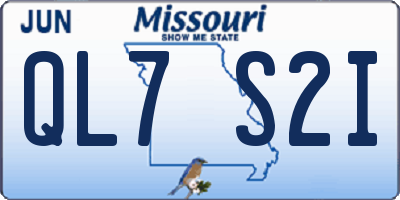 MO license plate QL7S2I