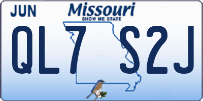MO license plate QL7S2J