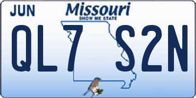 MO license plate QL7S2N