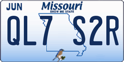 MO license plate QL7S2R
