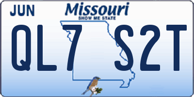 MO license plate QL7S2T