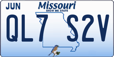 MO license plate QL7S2V