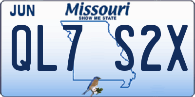 MO license plate QL7S2X
