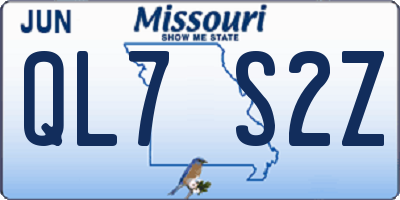 MO license plate QL7S2Z