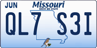 MO license plate QL7S3I