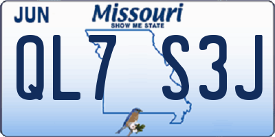 MO license plate QL7S3J