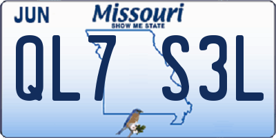 MO license plate QL7S3L