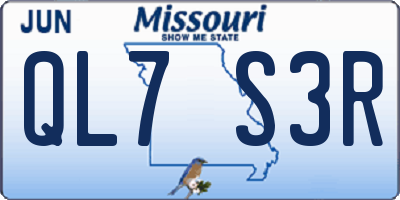 MO license plate QL7S3R