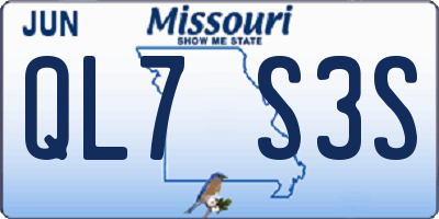 MO license plate QL7S3S