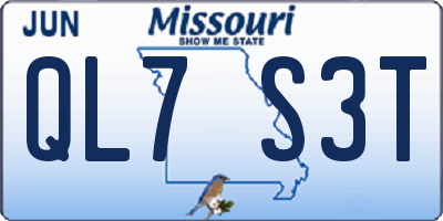 MO license plate QL7S3T