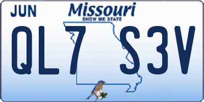 MO license plate QL7S3V
