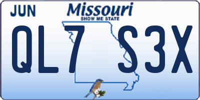 MO license plate QL7S3X