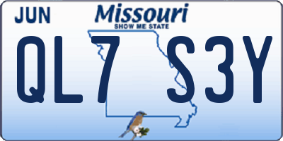 MO license plate QL7S3Y