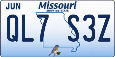 MO license plate QL7S3Z
