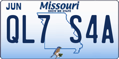 MO license plate QL7S4A