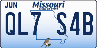 MO license plate QL7S4B