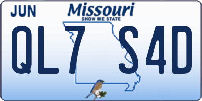 MO license plate QL7S4D