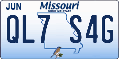 MO license plate QL7S4G