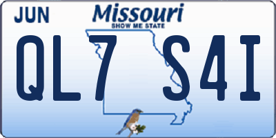 MO license plate QL7S4I