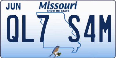 MO license plate QL7S4M