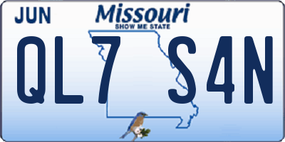 MO license plate QL7S4N
