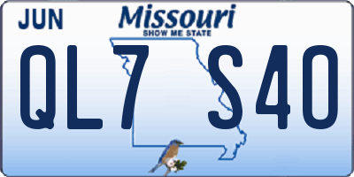 MO license plate QL7S4O